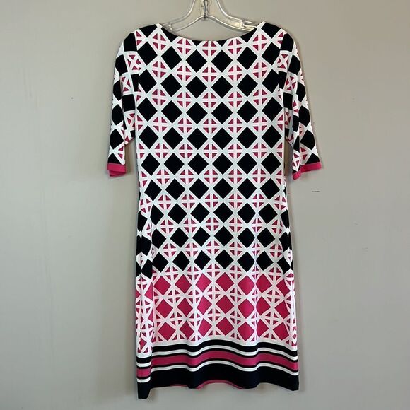 Eliza J. Black & Pink Sheath Dress - Size 2 - Picture 8 of 11